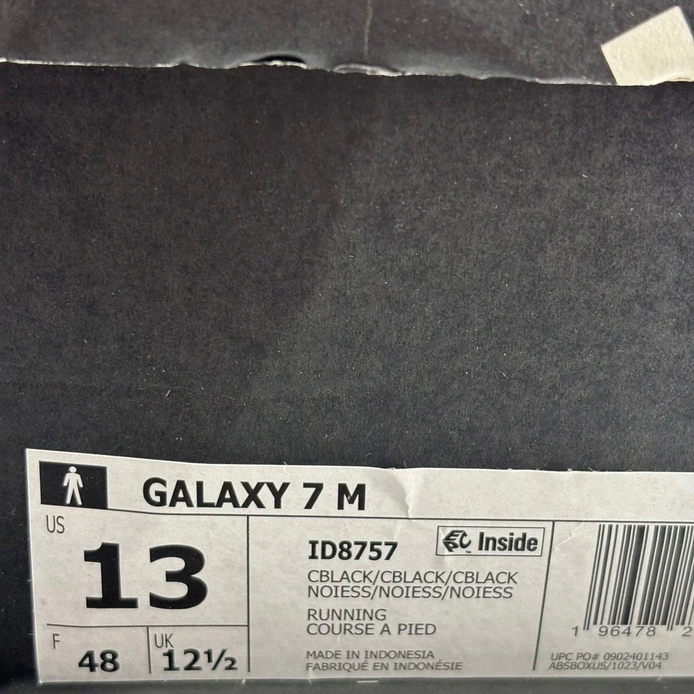 Adidas Galaxy 7 M Running Shoes Mens 13 Black ID8757 NWT New Tennis Pickleball